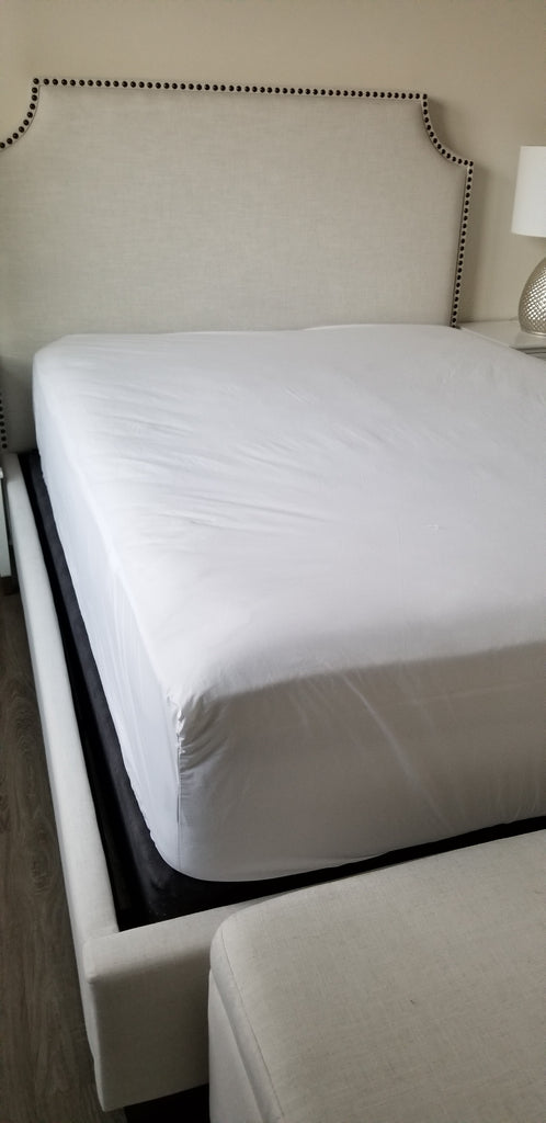 6 Pack White PolyCotton Fitted Sheets T-200 Hotel Quality - Maz Tex Supply