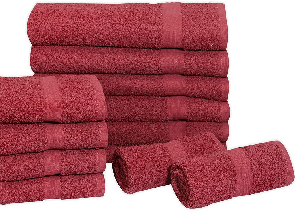 Salon Towels (12-Pack- 16x27 inches) -100% Rinspun Cotton- Gym-Salon-Spa Hand Towel 3 lb/dz - Maz Tex Supply
