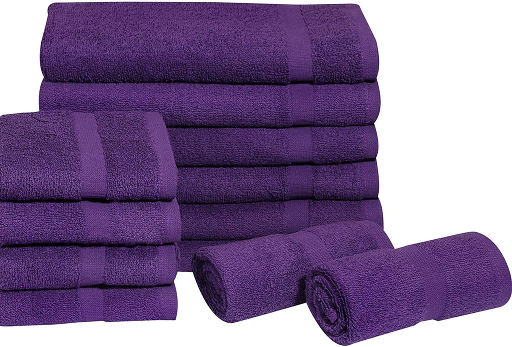 Salon Towels (12-Pack- 16x27 inches) -100% Rinspun Cotton- Gym-Salon-Spa Hand Towel 3 lb/dz - Maz Tex Supply