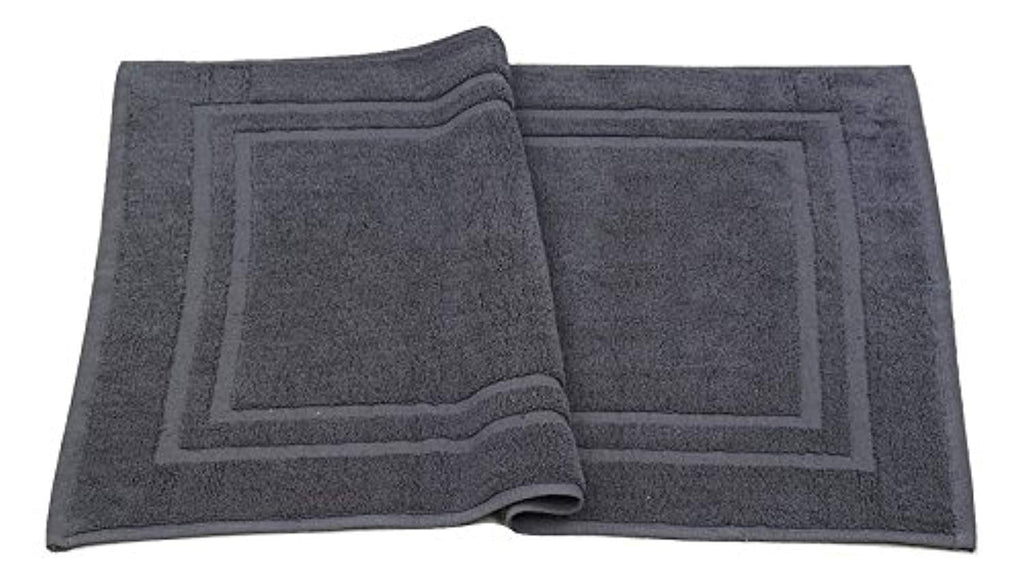 Luxury Tub-Shower Bath Mat Hotel-Spa Floor Mat - (2 Pack 22x34 Inch) - 100 Percent Ringspun Cotton, Luxury Size, Maximum Absorbency, Machine Washable … (Grey) - Maz Tex Supply