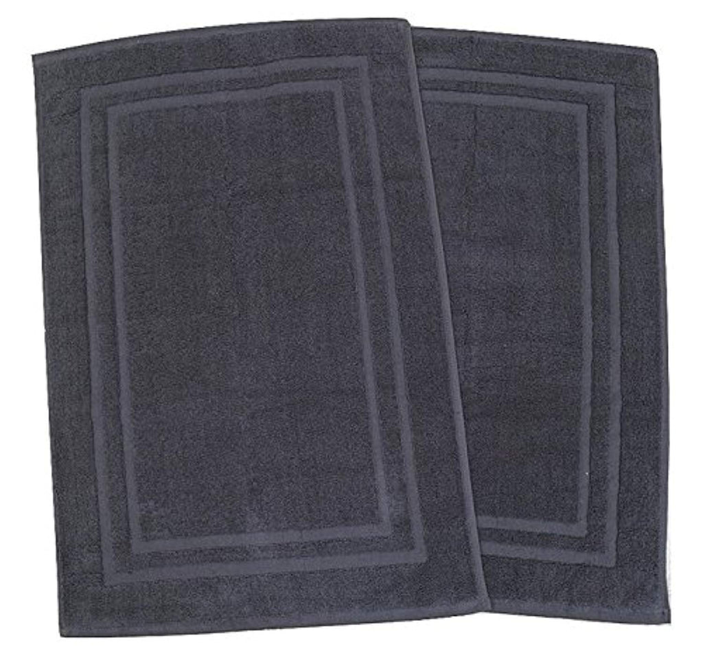 Luxury Tub-Shower Bath Mat Hotel-Spa Floor Mat - (2 Pack 22x34 Inch) - 100 Percent Ringspun Cotton, Luxury Size, Maximum Absorbency, Machine Washable … (Grey) - Maz Tex Supply