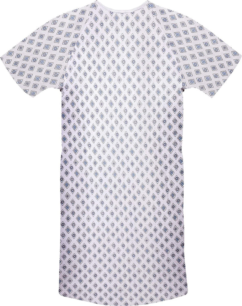 6 Pack Cotton Blend Hospital Gown, Back Tie, 45" Long & 61" Wide, Patient Gowns Comfortably Fits Sizes up to 2XL