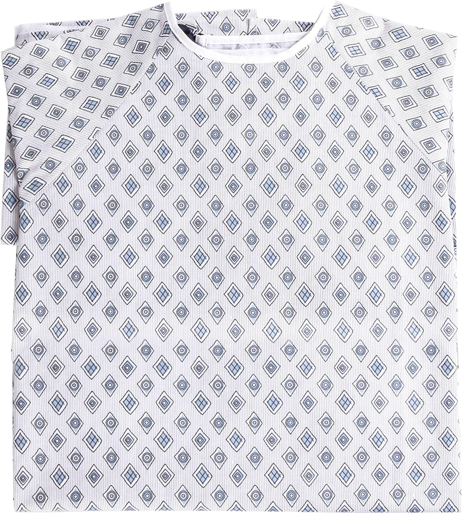 6 Pack Cotton Blend Hospital Gown, Back Tie, 45" Long & 61" Wide, Patient Gowns Comfortably Fits Sizes up to 2XL