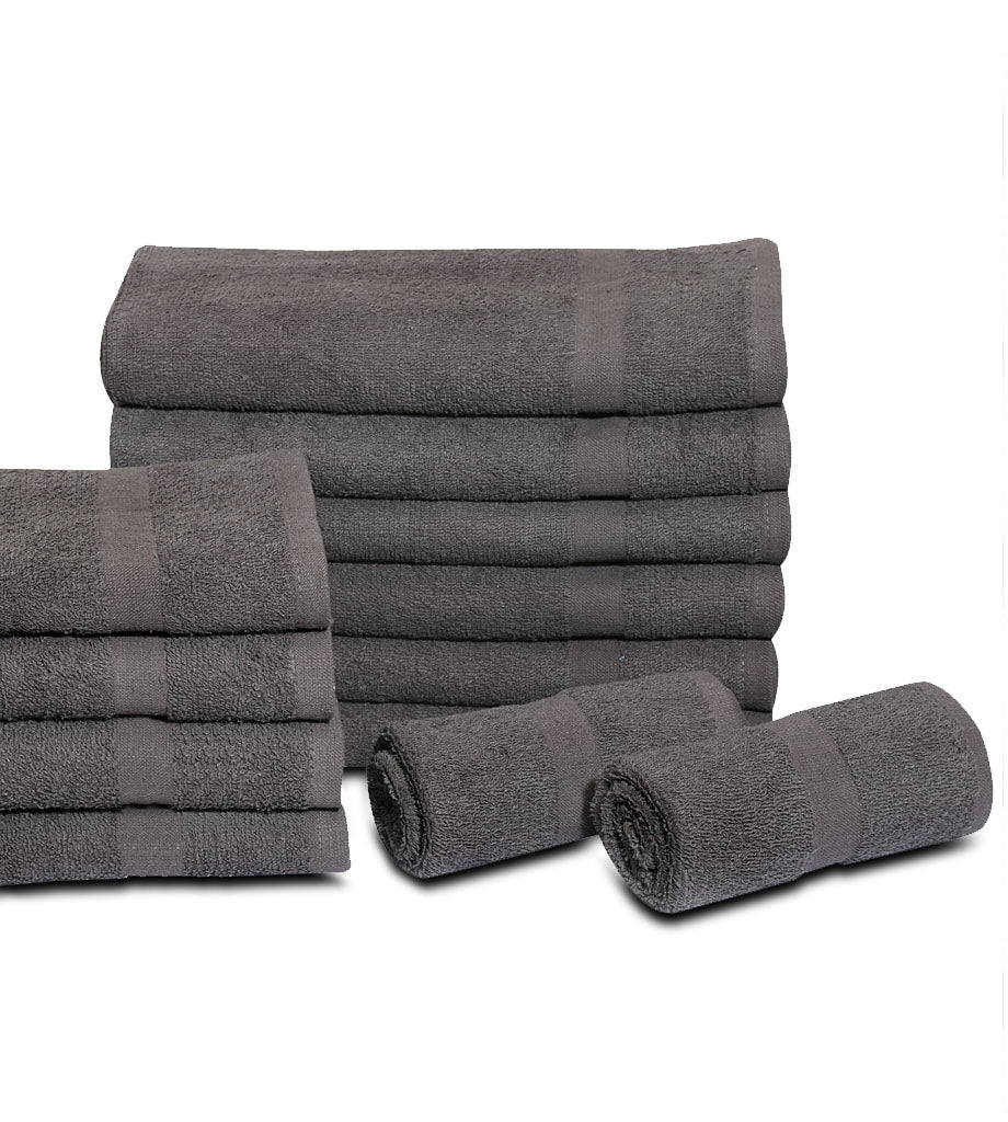 Cotton Bleach Proof Hand Towels (12-Pack,16x27 inches) Salon Towels Gym Towels 3 lb/dz - Maz Tex Supply
