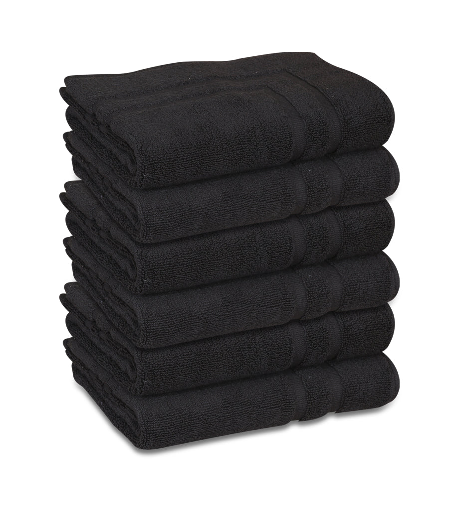 Bath Mat - (2 Pack - Black -22x34 Inch) - 100 % Ringspun Cotton 10 lb/dz - Maz Tex Supply