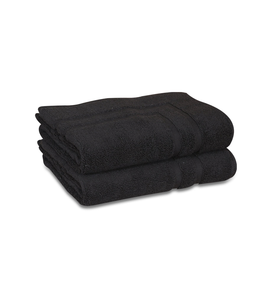 Bath Mat - (2 Pack - Black -22x34 Inch) - 100 % Ringspun Cotton 10 lb/dz - Maz Tex Supply