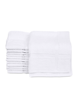 12 New White 100% Cotton Economy 20"X30" Hotel Bath MATS -7 lb/dz