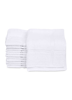 12 New Cotton Economy Bath Mats (White,18"x25", 6lb/dz) Fast Drying Commercial Grade Bath Rugs - Maz Tex Supply