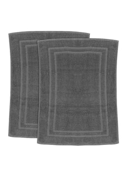 Bath Mat - (2 Pack - Grey -22x34 Inch) - 100 % Ringspun Cotton 10 lb/dz - Maz Tex Supply