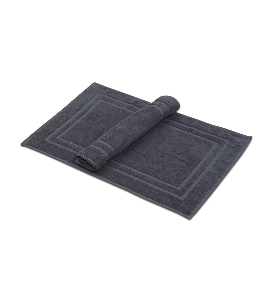 Bath Mat - (2 Pack - Grey -22x34 Inch) - 100 % Ringspun Cotton 10 lb/dz - Maz Tex Supply