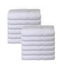 Image of 12 Premium Quality 100% Rinspun Cotton Hand Towels ( 16" x 27"- White) -3 lb /dz - Maz Tex Supply