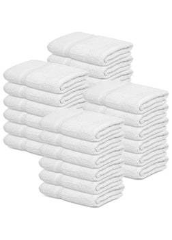 12 Bath Towel (24"x48"- White) 100% Soft Cotton -Resort,Hotels/Motels,Gym use 8 lb/dz - Maz Tex Supply