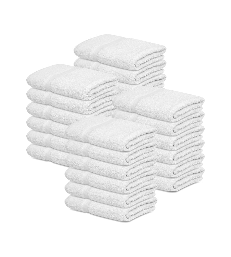 12 Bath Towel (24"x 50"- White) 100% Soft Cotton Easy Care-Resort,Hotels/Motels,Gym use 10 lb/dz - Maz Tex Supply