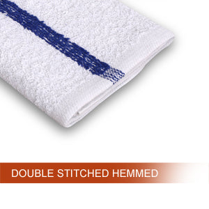 24 Dozen Case Pack Blue Stripe 16"x19" Restaurant Bar Mops Kitchen Towels