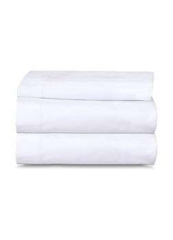 6 Pack White Flat Bed Sheets T-200-PolyCotton -  Hotel Quality