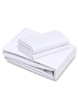 1 Pack White Flat Bed Sheets T-200-PolyCotton - Hotel Quality - Maz Tex Supply