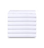 Image of 6 Pack White Flat Bed Sheets T-200-PolyCotton -  Hotel Quality - Maz Tex Supply