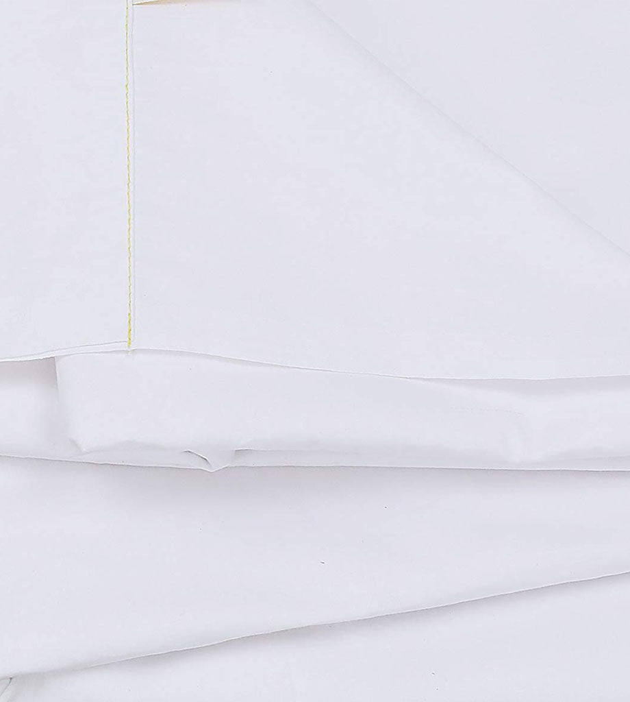 12 Pack PolyCotton - White Flat Bed Sheets T-250  Hotel Quality - Maz Tex Supply