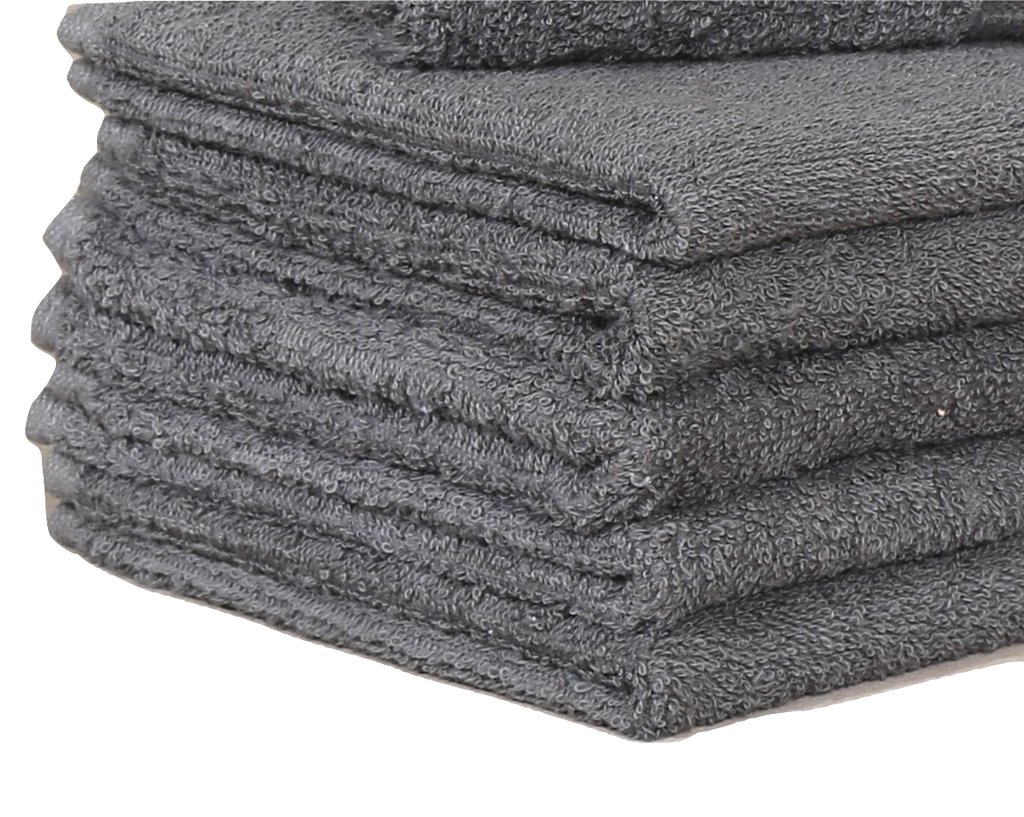 12 Premium Quality Washcloths (Grey -13x13 inches ) 1.5 lb/dz - Maz Tex Supply