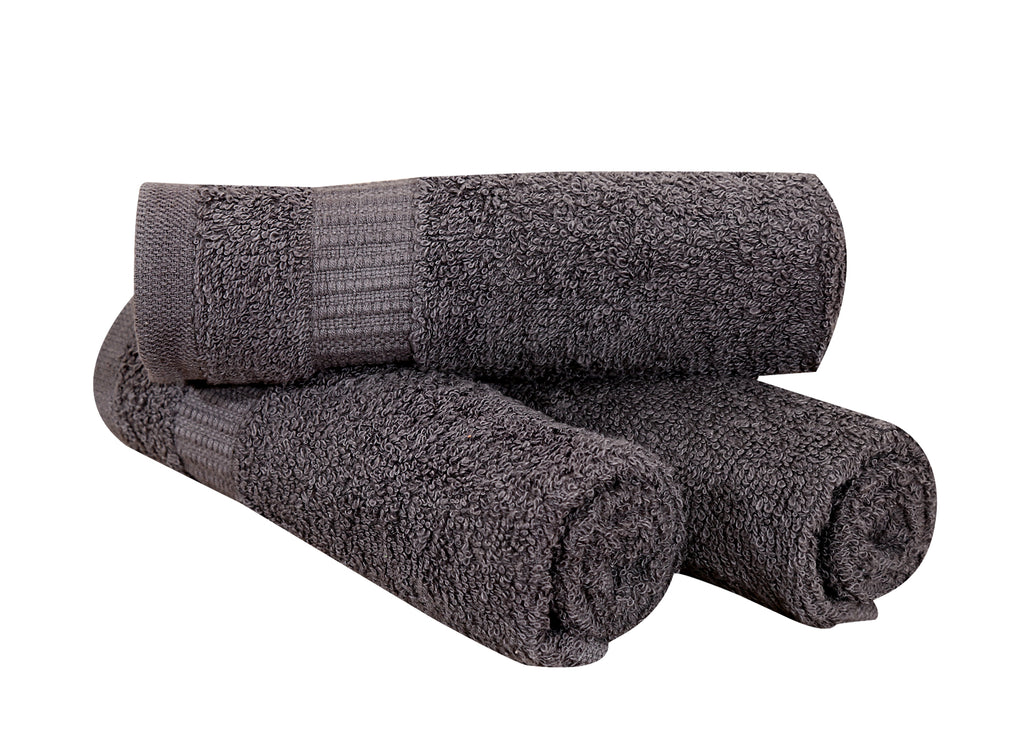 12 Premium Quality Washcloths (Grey -13x13 inches ) 1.5 lb/dz - Maz Tex Supply