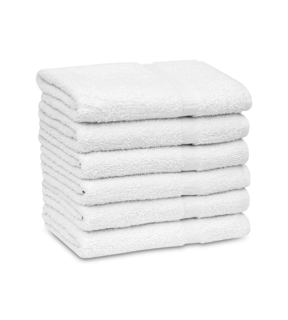 12 Soft Cotton Hand Towels White (16"x27"inches)  Salon/Gym/ Hotel hand towel 3 lb/dz - Maz Tex Supply