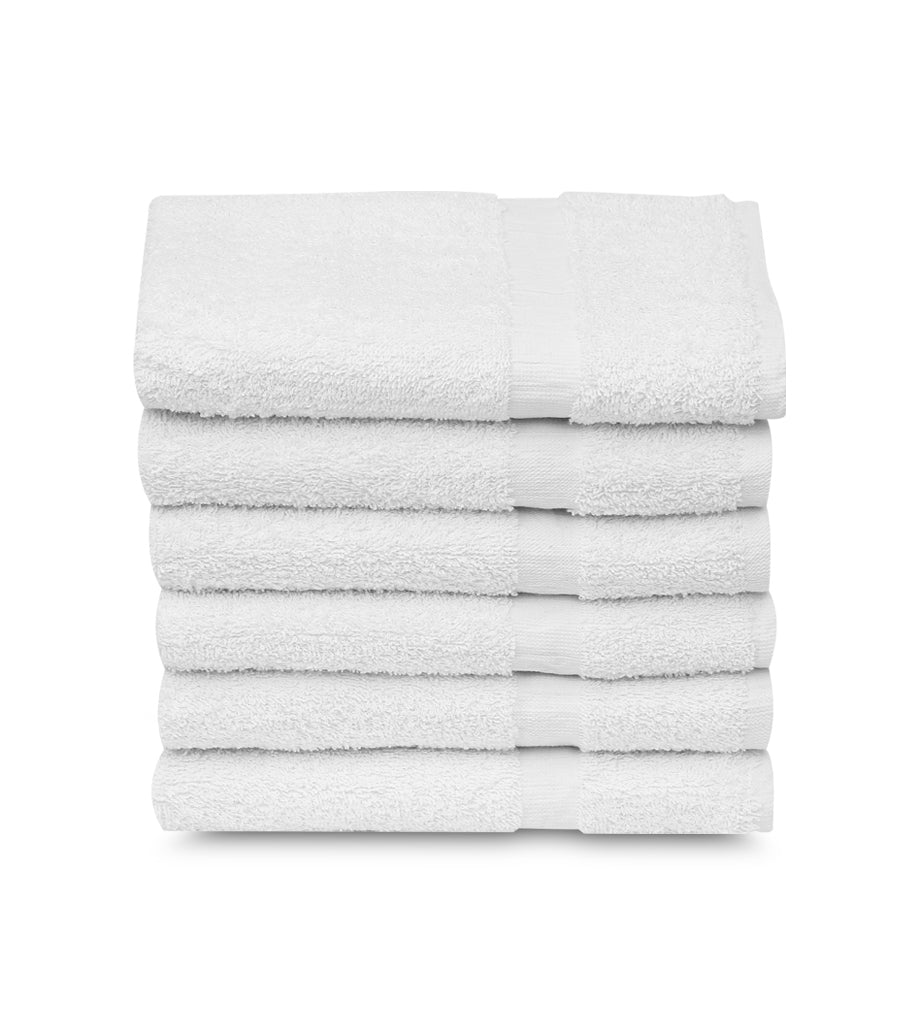 12 Soft Cotton Hand Towels White (16"x27"inches)  Salon/Gym/ Hotel hand towel 3 lb/dz - Maz Tex Supply