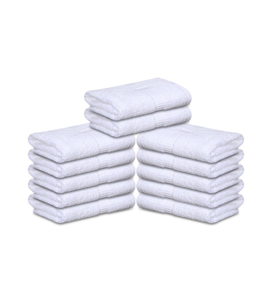12 Premium Hotel Quality Large Hand Towels ( White -16 x 30 inches) - 4lb / dozen - Maz Tex Supply