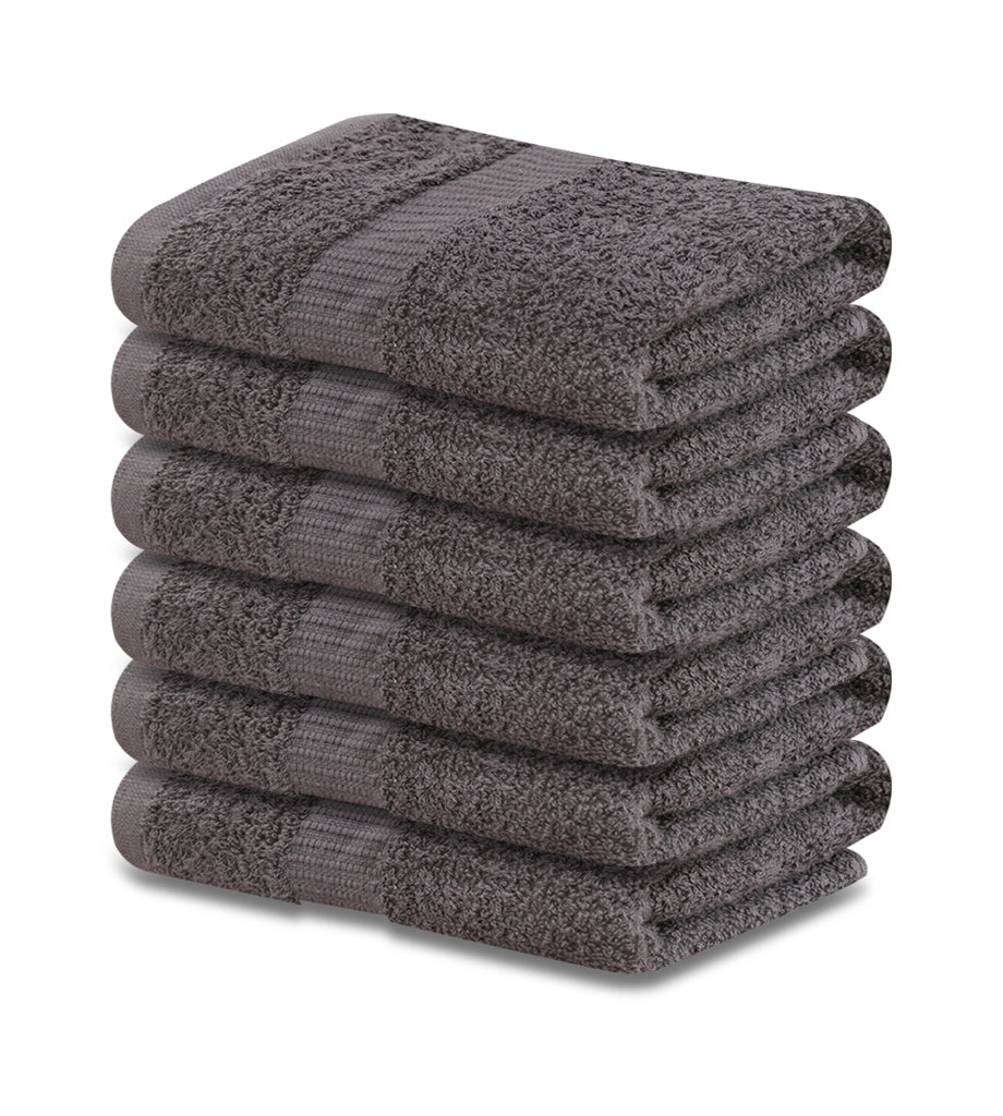 12 Premium Hotel Quality Large Hand Towels ( Grey-16x30 inches) -4 lb/dz - Maz Tex Supply