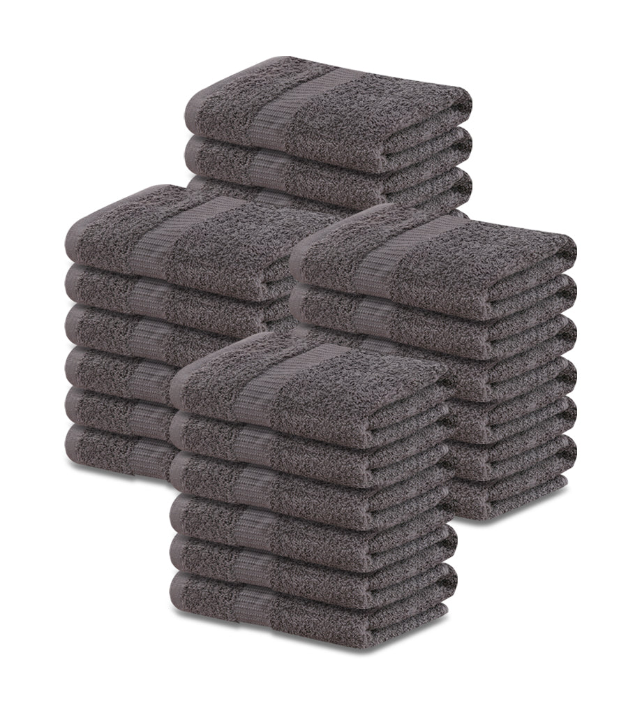 12 Premium Hotel Quality Large Hand Towels ( Grey-16x30 inches) -4 lb/dz - Maz Tex Supply