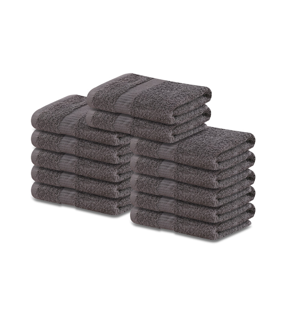 12 Premium Hotel Quality Large Hand Towels ( Grey-16x30 inches) -4 lb/dz - Maz Tex Supply