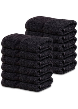 4-Pack Black Hand Towels (16