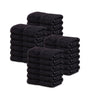 Image of 12 Premium Hotel Quality Large Hand Towels ( Black -16x30 inches) - 4lb/dz - Maz Tex Supply