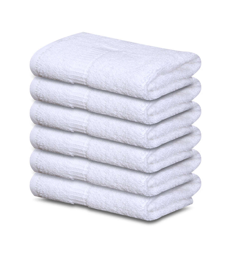 12 Premium Hotel Quality Large Hand Towels ( White -16 x 30 inches) - 4lb / dozen - Maz Tex Supply