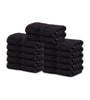 Image of 4-Pack Black Hand Towels (16"x30") 100% RingSpun Cotton 4 lb/dz - Maz Tex Supply