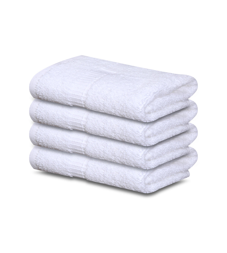 4-Pack White Towels (16"x30") 100% RingSpun Cotton 4 lb/dz - Maz Tex Supply