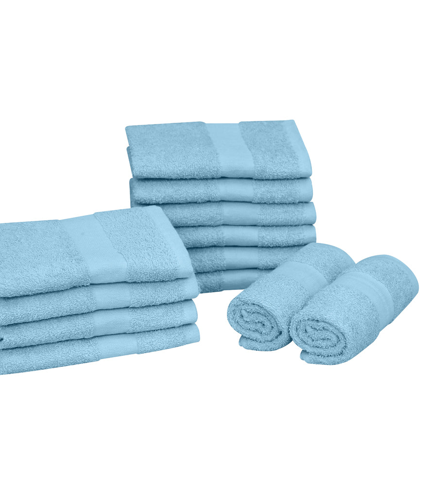 Salon Towels (12-Pack- 16x27 inches) -100% Rinspun Cotton- Gym-Salon-Spa Hand Towel 3 lb/dz - Maz Tex Supply