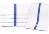 Image of 12 Pack Blue Stripe Pool Towels (24"x 50"- White) Pure Cotton 10 lb/dz - Maz Tex Supply