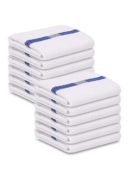 12 Pack Blue Stripe Pool Towels (24