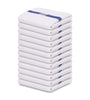 Image of 12 Pack Blue Stripe Pool Towels (24"x 50"- White) Pure Cotton 10 lb/dz - Maz Tex Supply