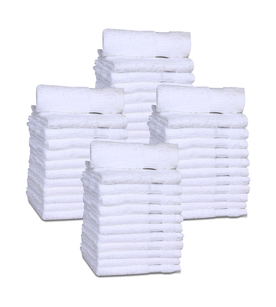 12 Premium Quality Washcloths (White -13x13 inches ) 1.5 lb/dz - Maz Tex Supply