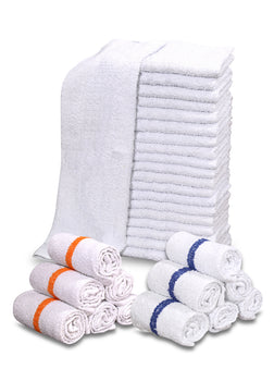 12 New 100% Cotton White 16"x19" Restaurant Bar Mops Kitchen Towels ~ - Maz Tex Supply