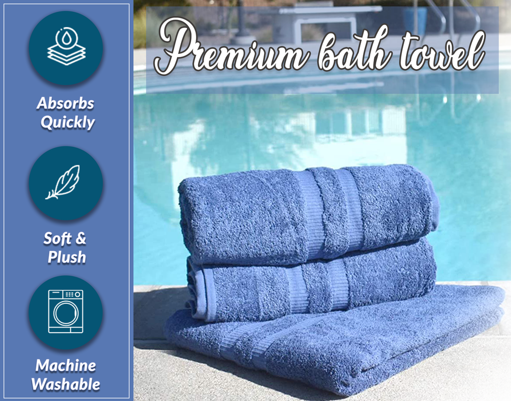 4 Pack Premium Ringspun Cotton Bath Sheets ( 30x60 Inch) Luxury Bath Towel 20 lb/dz