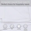 Image of 6 Pack White Flat Bed Sheets T-200-PolyCotton -  Hotel Quality