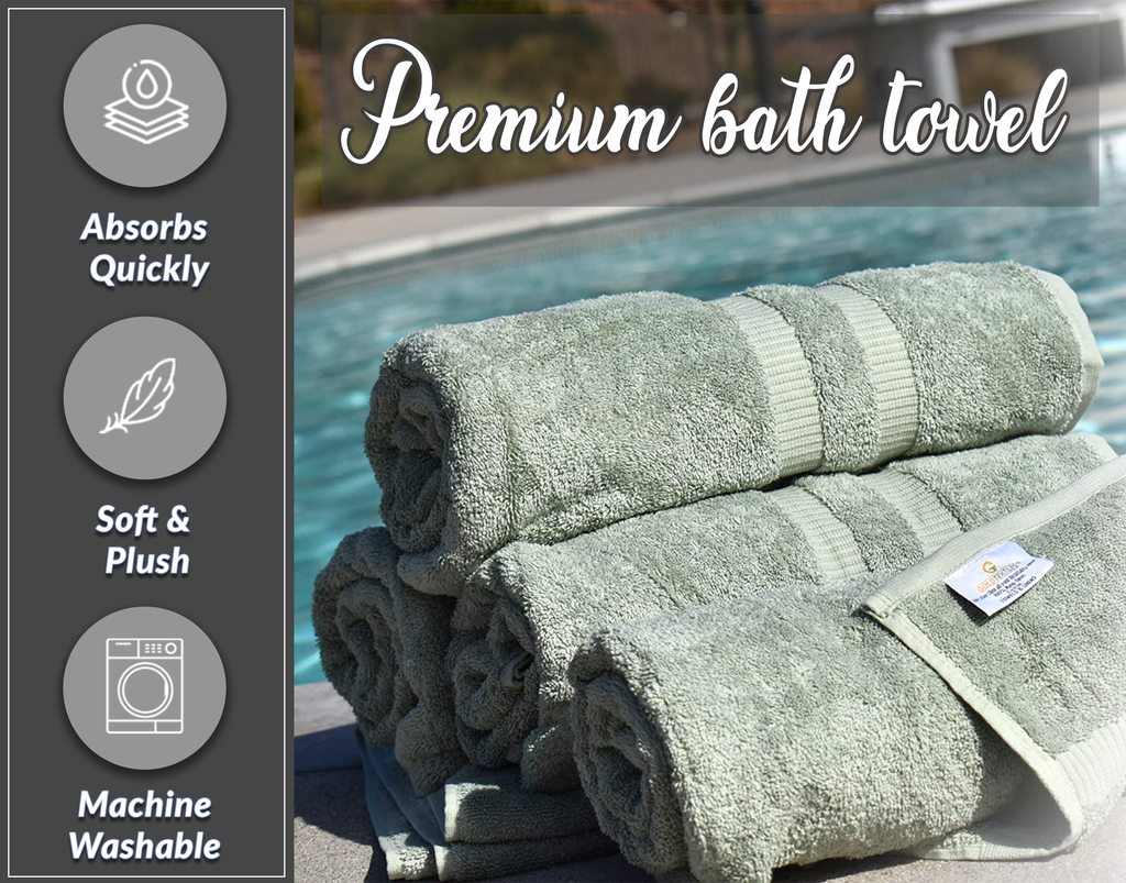 6 Pack Premium Ringspun Cotton Bath Sheets ( 30x60 Inch) Luxury Bath Towel 20 lb/dz