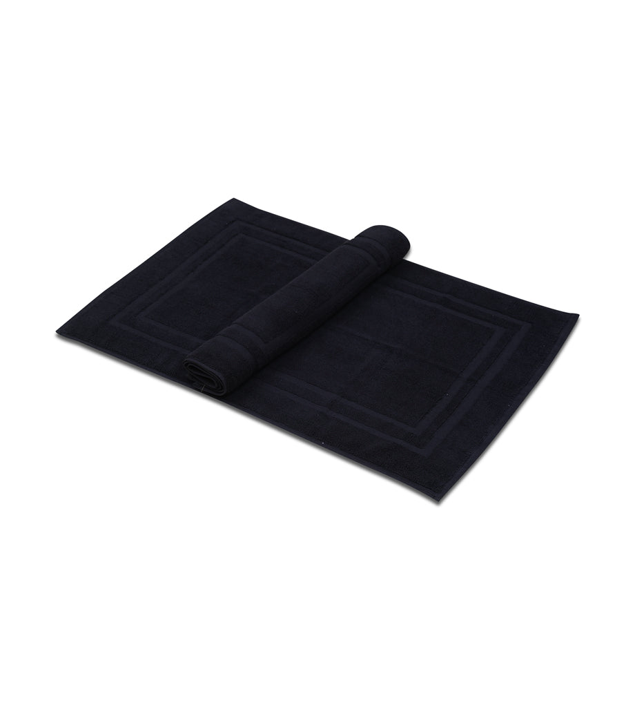 Bath Mat - (2 Pack - Black -22x34 Inch) - 100 % Ringspun Cotton 10 lb/dz - Maz Tex Supply