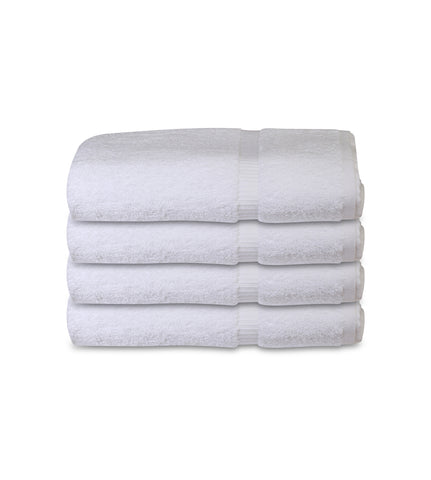Pack of 4 Premium Bath Towel ( 27 x 54, White) 100% Ring-Spun Cotton Towels 17 lb/dz - Maz Tex Supply