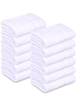 12 White Premium Bath Towel ( 27x54- 17 lb/dz) 100% Ring-Spun Cotton - Maz Tex Supply