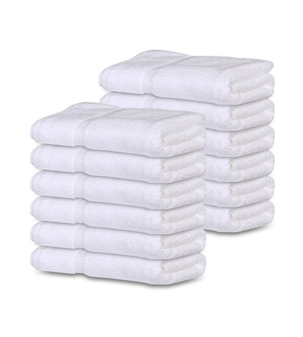 12 Premium Bath Towel ( 27x54 inches -White-15 lb/dz) 100% Ring-Spun Cotton - Maz Tex Supply