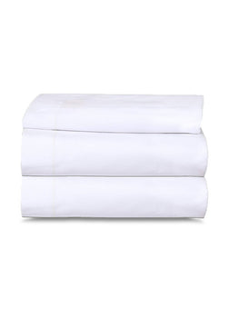 12 Pack White Flat Bed Sheets T-200-PolyCotton -  Hotel Quality