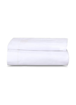 1 Pack White Flat Bed Sheets T-200-PolyCotton - Hotel Quality